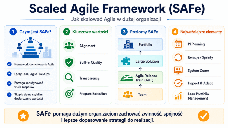 Scaled Agile Framework (SAFe): czym jest i jak działa w dużej organizacji?